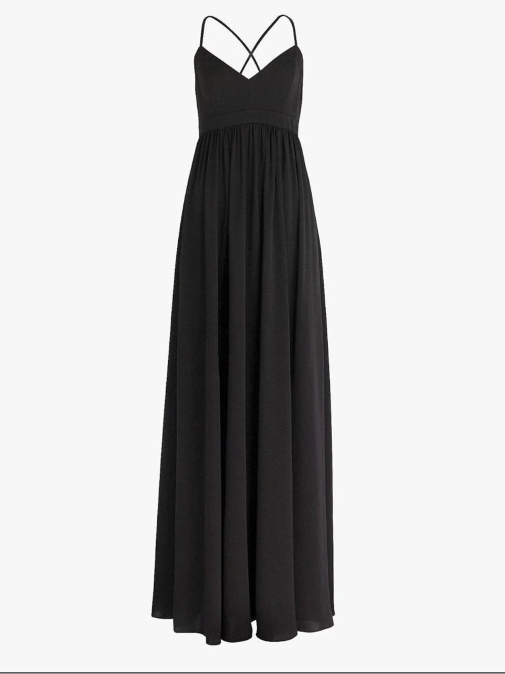 J. Crew Black Crisscross Strap Maxi Dress